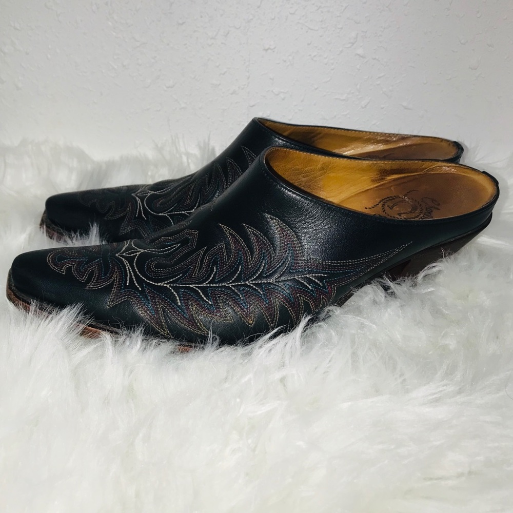 Charlie Horse embroidered cowboy boot mules